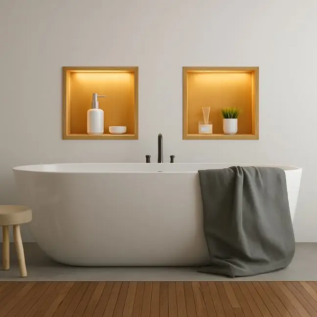 Thermopanel Stainless Steel Shower Niche in Bathroom