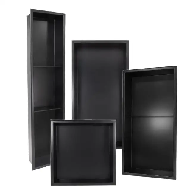 Thermopanel Matte Black Stainless Steel Shower Niches