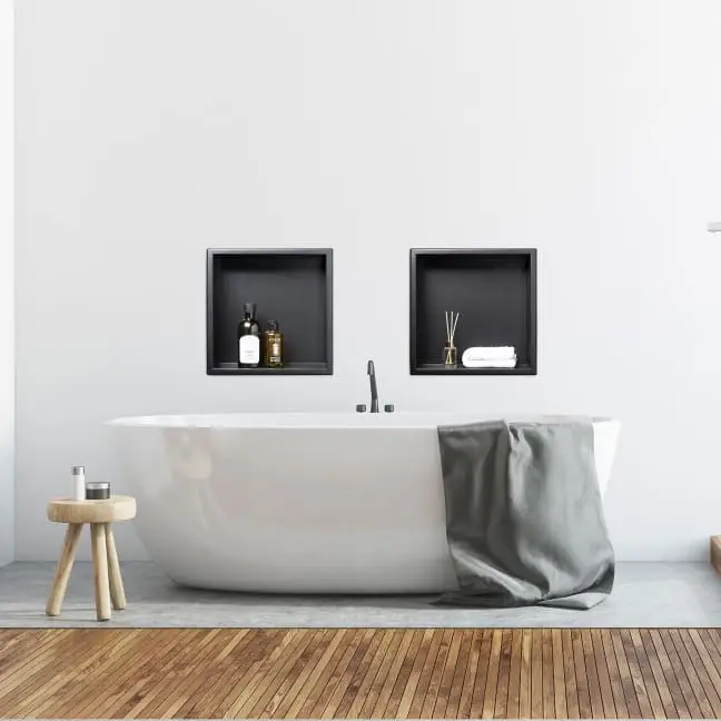 Thermopanel Stainless Steel Shower Niche in Bathroom