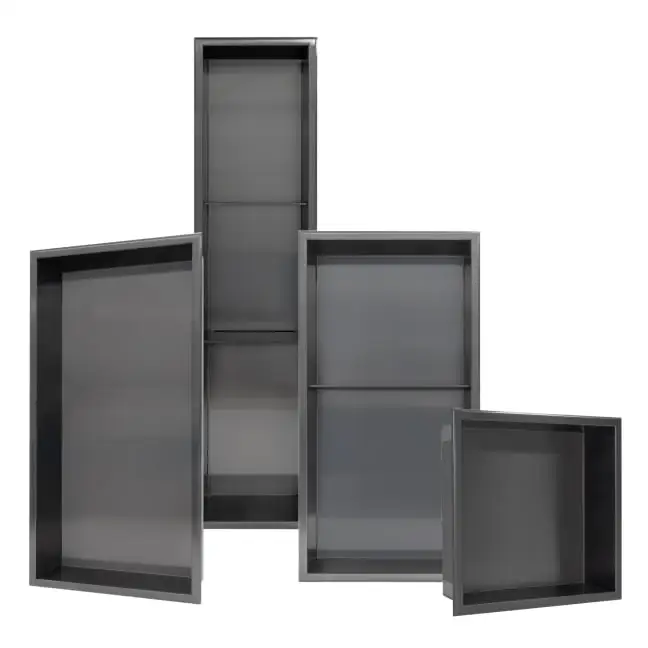 Thermopanel Noir Black Stainless Steel Shower Niches