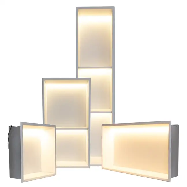 Thermopanel White Stainless Steel Shower Niches
